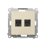 Simon 55 Gniazdo telefoniczne podwójne RJ12 Szampański mat