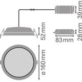 Oprawa DOWNLIGHT ALU DALI DN150 14W 6500K WT IP44