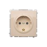 Simon Basic Gniazdo wtyczkowe z uziemieniem Schuko z przesłonami torów prądowych16A 250V zaciski śrubowe beż BMGSZ1Z.01/12 BMGSz1z.01/12 KONTAKT