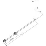 Iglica odgromowa Al wygięta 55 stopni, fi 10 mm dł. 1000 mm, z 2 zaciskami krawędziowymi, Al