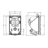 GNIAZDO Z WYŁĄCZNIKIEM " COMBO-POL" 32A 400V 3P+Z+N, wył. L-O-P IP44