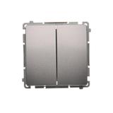 Simon Basic Przycisk podwójny zwierny dwuobwodowy: 2 wejścia 2 wyjścia 16A szybkozłączka stal inox