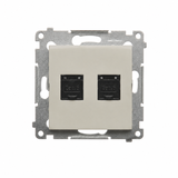 Simon 54 Gniazdo komputerowe RJ45 kat.6 podwójne kaszmir mat D62.01/42