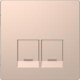 Merten, D-Life, płytka centralna gniazda 2xRJ45, szampan metalik