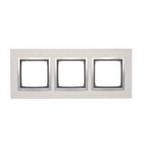 Simon 54 Nature Ramka 3-krotna Nature-Metal INOX KLASYCZNY IP20/IP44* (*IP44-należy zastosować zestaw uszczelek DUN3) DRN3/77 KONTAKT