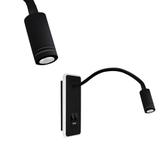Milagro kinkiet LED Base (8W + 2W) 630lm 4000K czarny (elastyczne ramię) ML63500