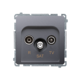 Simon Basic Gniazdo antenowe R-TV-SAT końcowe 1x wejście: 5 MHz–24 GHz stal inox *Może być użyte jak