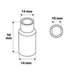 Nasadka sześciokątna długa 1/4", 10 mm, superlock