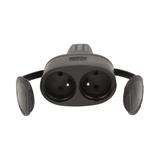 Bryzgoszczelne podwójne gniazdo gumowe IP44 16A 230V OR-AE-13117 ORNO