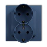 MINI Gniazdo podwójne z uziemieniem SCHUKO 2x(2P+Z) (przesłony torów prądowych) navy blue
