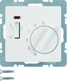 BERKER Q.1/Q.3 Regulator temperatury pomieszczenia 24V ze stykiem zwiernym biały 20316089 HAGER