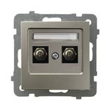 AS Gniazdo ekwipotencjalne podwójne - kolor satyna light