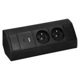 Gniazdo meblowe narożne 2x2P+Z 2xUSB czarne VIRONE OR-GM-9039/B ORNO