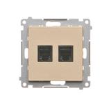 Simon 55 Gniazdo telefoniczne podwójne RJ12 Szampański mat