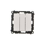 Simon 55 Przycisk zwierny potrójny szybkozłączka Jasnoszary mat