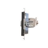 Simon 55 Gniazdo komputerowe pojedyncze RJ45 kategoria 6 ekranowane z przesłoną przeciwkurzową Czarn