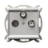 SONATA Gniazdo RTV-SAT przelotowe - kolor srebro mat