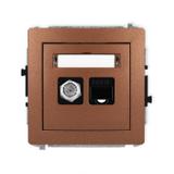 DECO Mechanizm gniazda antenowego poj. typu F (SAT) + gniazda komp. poj. 1xRJ45, kat. 5e, 8-stykowy