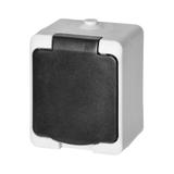 Gniazdo pojedyńcze 2P+Z Schuko AQUATIC MINI IP54, 16A, 230V AC, biało-czarne OR-OE-7305(GS)/WB ORNO