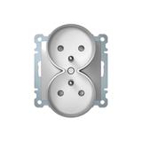 B.Kwadrat Gniazdo podwójne z uziemieniem do ramek 1- lub wielokrotnych, alu