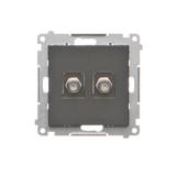 Simon 55 Gniazdo antenowe typu /F/ podwójne Do instalacji indywidualnych Czarny mat