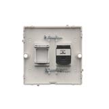 Simon Basic Gniazdo telefoniczne RJ12 Montaż gniazda na wkręty do puszki srebrny mat