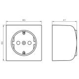 BIS Gniazdo pojedyncze z uziemieniem schuko z przesłonami torów prądowych - kolor biały
