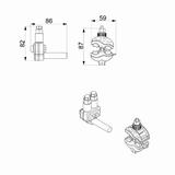 Zacisk odgałęźny przebijający izolację 2x(6-35 mm2) + zacisk SLIW57