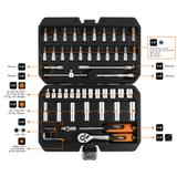 Zestaw kluczy 55 elementów 1/4", satynowy
