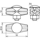 Zacisk ES do drutu 8 mm, RG