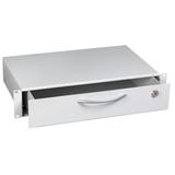 Szuflada na dokumenty 19" 2U, z zamkiem, RAL9005