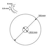 Tarcza diamentowa 125 x 22.2 mm, turbo wave