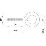 UCHO DO RUSZTOWAŃ.M8X40MM OC.G
