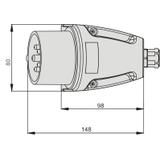 WSM 32/5 Wtyczka 32A/400V 3P+N+Z