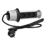 Gniazdo meblowe O8cm wysuwane z blatu, z przewodem 1,8m, 3x2P+Z