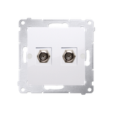 Simon 54 Gniazdo antenowe typu F podwójne. Do instalacji indywidualnych biały