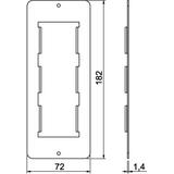 APMT5/10, PŁYTKA NA 3 GNIAZDA M45, 182X72.5MM