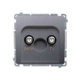 Simon Basic Gniazdo antenowe TV-DATA 1x wejście: 5–1000 MHz stal inox