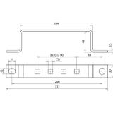 Szyna uziemiająca z otworami 11x11 mm na 4 zaciski, stal nierdzewna NIRO