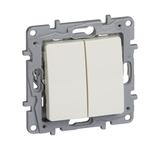 NILOE - PRZYCISK PODWÓJNY PRZEŁĄCZNY NO/NC 6 A KREMOWY, Legrand