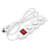 Przedłużacz 3-krotny z wyłącznikiem 5m H05VV-F 3x1.0mm2 Imax=10A biały OR-AE-13146/W/5M ORNO