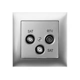 GPT SENTIA R-TV-2xSAT końcowe srebro połysk  IP 20