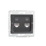 LOGI Gniazdo komputerowe podwójne niezależne (2x RJ45Cat 5e Jack) Grafit 021410041 25287 KANLUX