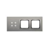 Simon 54 Touch Panel dotykowy S54 Touch 3 moduły 4 pola dotykowe + 2 otwory na osprzęty S54 srebrna mgła DSTR3400/71 KONTAKT