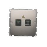 Simon Basic Gniazdo światłowodowe / optyczne podwójne SC/APC satynowy