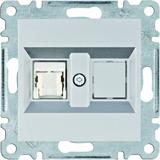 lumina Gniazdo komputerowe pojedyncze RJ45 kat.5e UTP srebrny  WL2112 HAGER