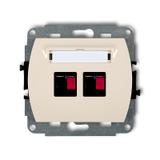 TREND Mechanizm gniazda głośnikowego podwójnego beżowy