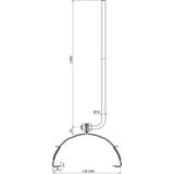 Iglica odgromowa na wsporniku do gąsiora, stal nierdzewna NIRO/Al