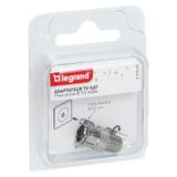 ADAPTER DOPASOWUJĄCY, 1 WTYK ŻEŃSKI O9,52 MM DO ZŁĄCZA ŻEŃSKIEGO ''F'', Legrand