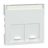 Merten, System M, płytka centralna podwójna do złącza RJ45 Schneider Electric, biały active